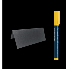 STYLO MARQUEUR JAUNE + 10 ETIQUETTES CHEVALET NOIRES
