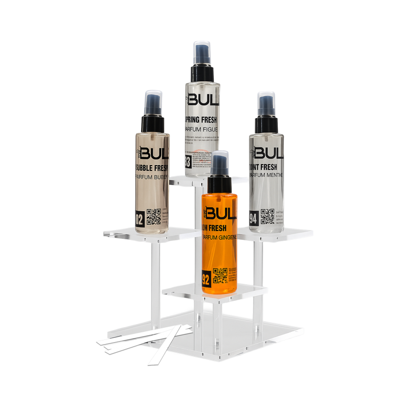 PRESENTOIR PLEXIGLASS POUR PARFUMS + BANDELETTES X 50